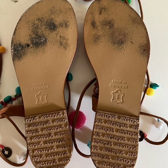 Mystique Tokyo Gladiator Pom Pom Wrap Sandals - Picture 6 of 7